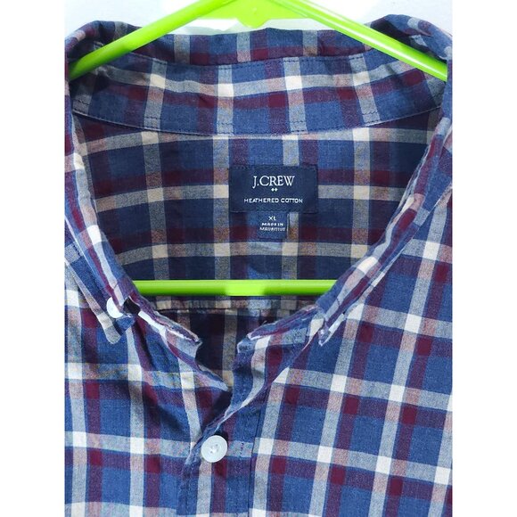 J.Crew Men's Blue & Red Plaid Button-Down Long Sleeve Shirt - Picture 7 of 12
